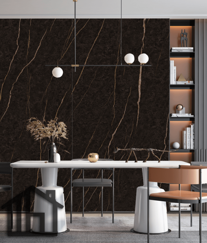 Outlet - NATUURSTEEN PANEEL: Black-gold – 280 x 120cm - Afbeelding 4
