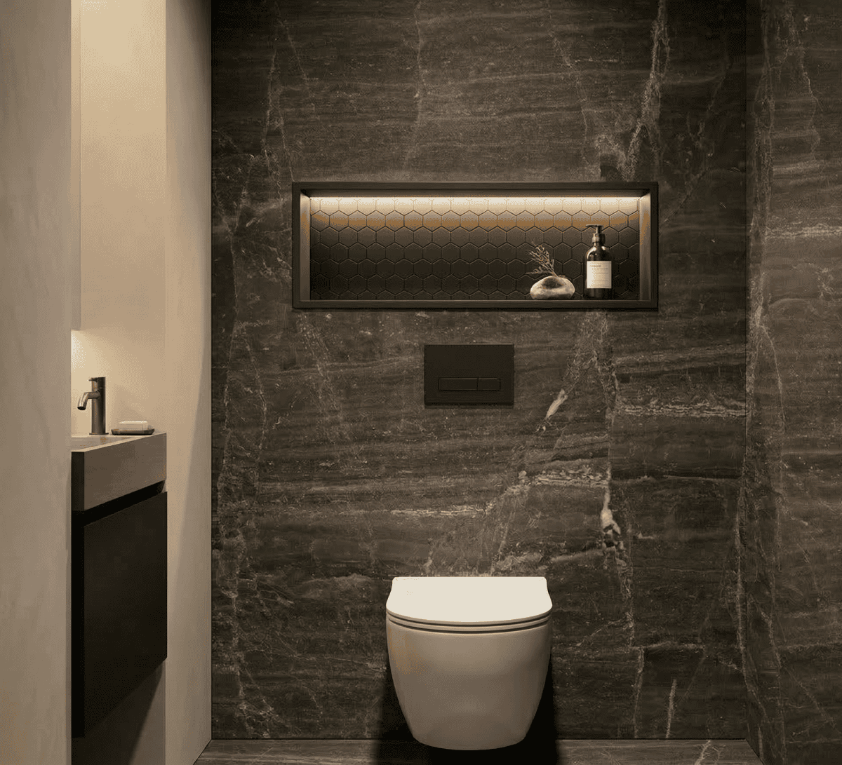 NATUURSTEEN PANEEL: Dark concreet - 280 x 110cm - Afbeelding 2