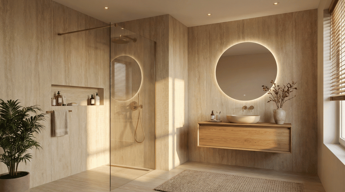 NATUURSTEEN PANEEL: Travertin crème - 280 x 110 cm - Afbeelding 2