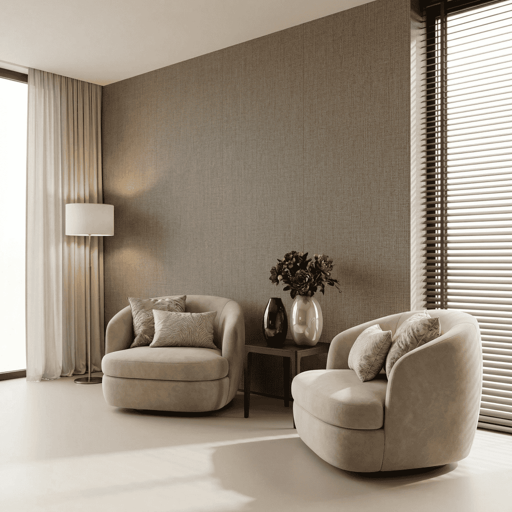 Textielpaneel in donkergrijs linnen voor moderne interieurdecoratie.