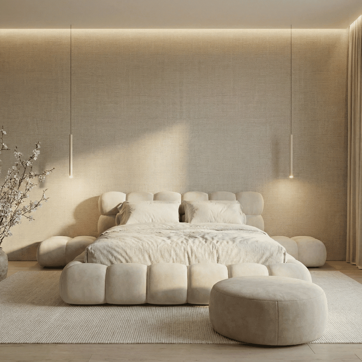 TEXTIEL PANEEL: Linnen licht grijs - 280 x 110cm - Afbeelding 3