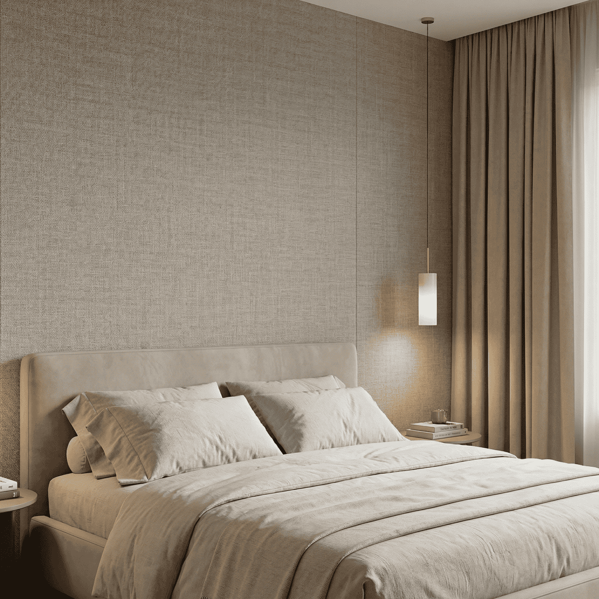 TEXTIEL PANEEL: Linnen licht grijs - 280 x 110cm - Afbeelding 5