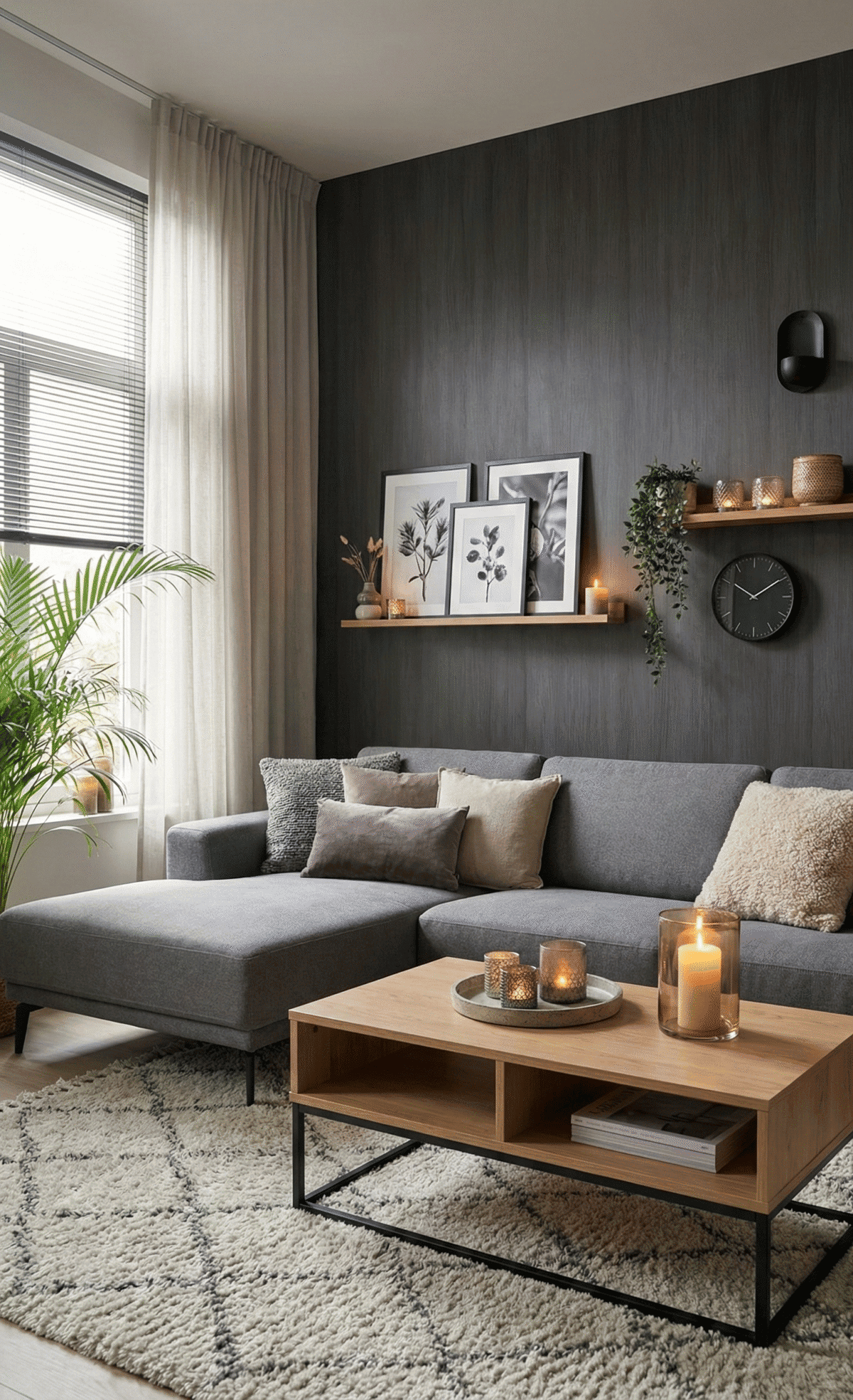 HOUT PANEEL: Eiken Dark Grey - 280 x 110 cm - Afbeelding 2