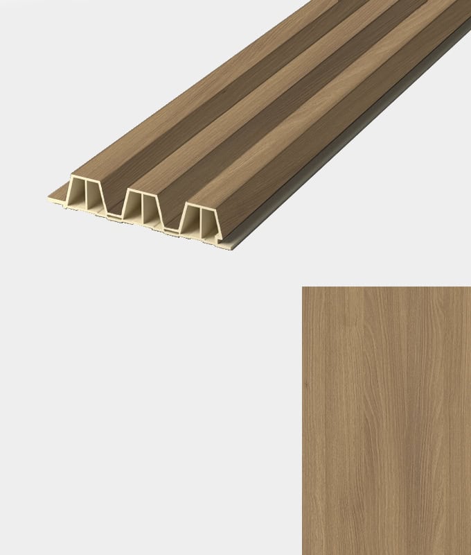 8041 LATTEN PANEEL: Walnoot light – L280 X L21,5 X B4,5 cm - Afbeelding 1