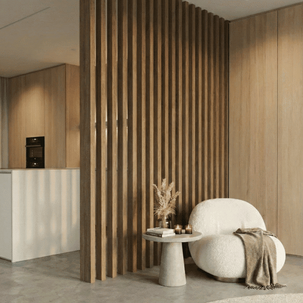 ROOM DIVIDER: Walnoot light